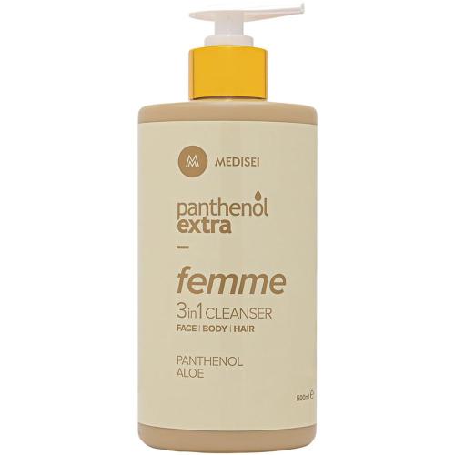 Medisei Panthenol Extra Femme 3in1 Cleanser Γυναικείο Αφρόλουτρο - Σαμπουάν για Πρόσωπο - Σώμα - Μαλλιά με Ανατολίτικο Άρωμα & Νότες Βανίλιας 500ml